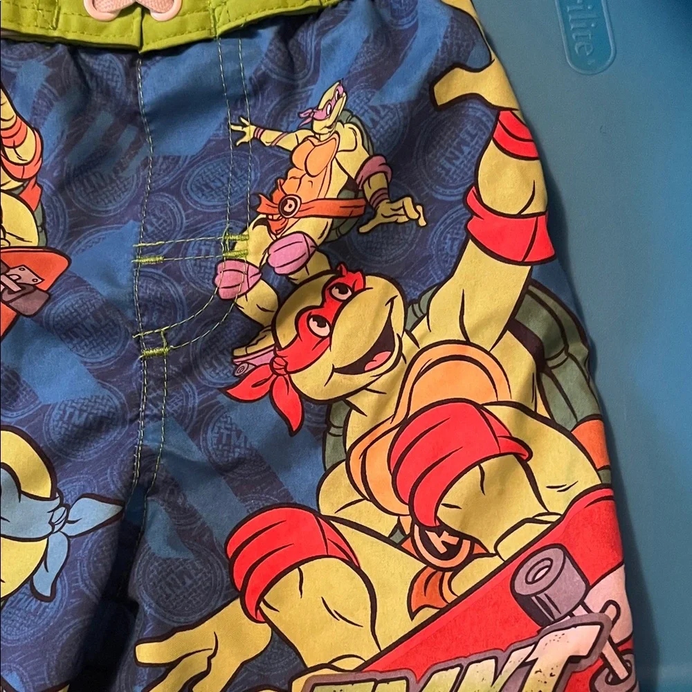 Kids Ninja Turtles Swim Shorts - Blue and Green